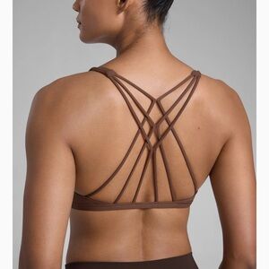 CRZ yoga strappy bra, XS, coffee brown